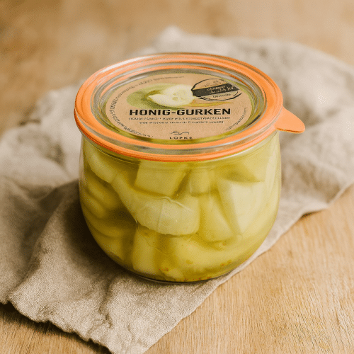 Honig-Gurken im 580ml Weckglas