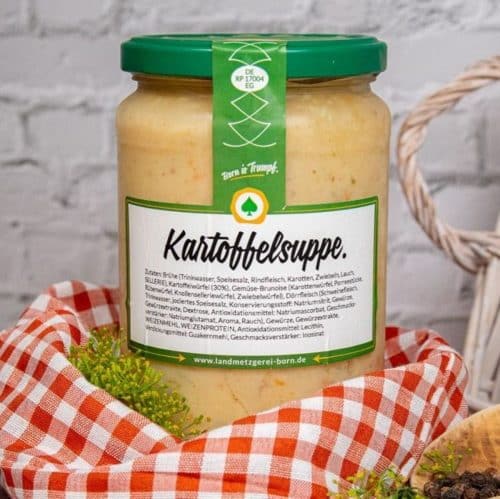 Kartoffelsuppe im Glas