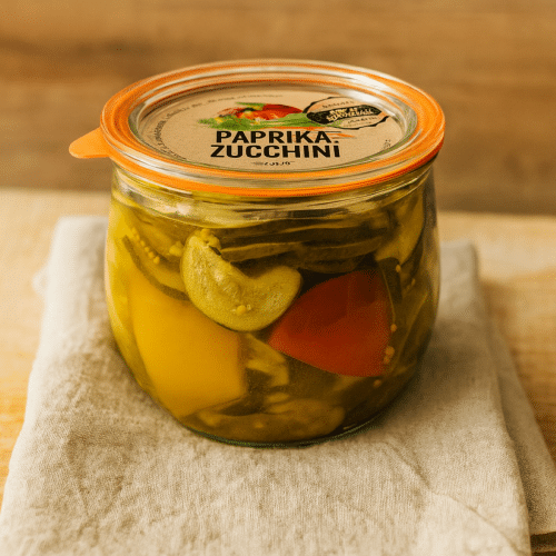 Paprika-Zucchini-Salat im 580ml Weckglas