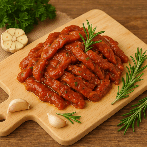 Frische Rinderfetzen Gewürzt