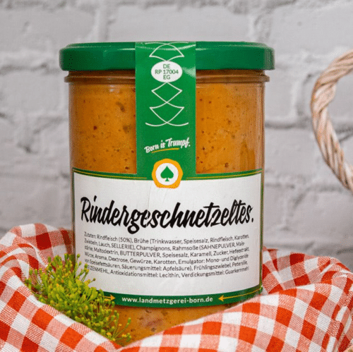 Rinderfleischragout Züricher Art Glas